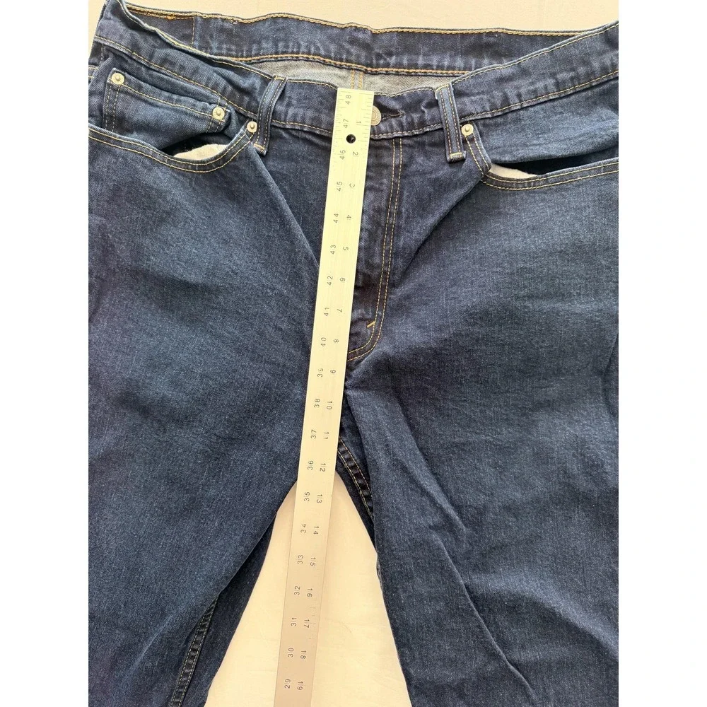 Levi's 514 Jeans Mens 38x30 Blue Dark Wash Regular Straight Denim Pants Casual